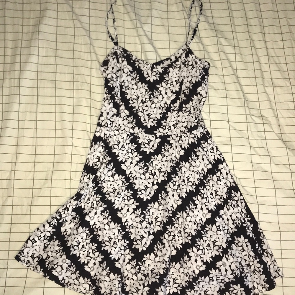 Black and white flower dress